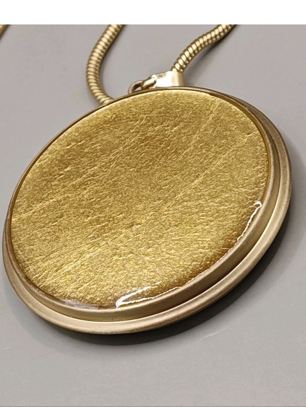 Chico's Leopard Medallion Pendant Necklace Gold Tone Long Opera Snake Chain Nwt - Picture 8 of 11